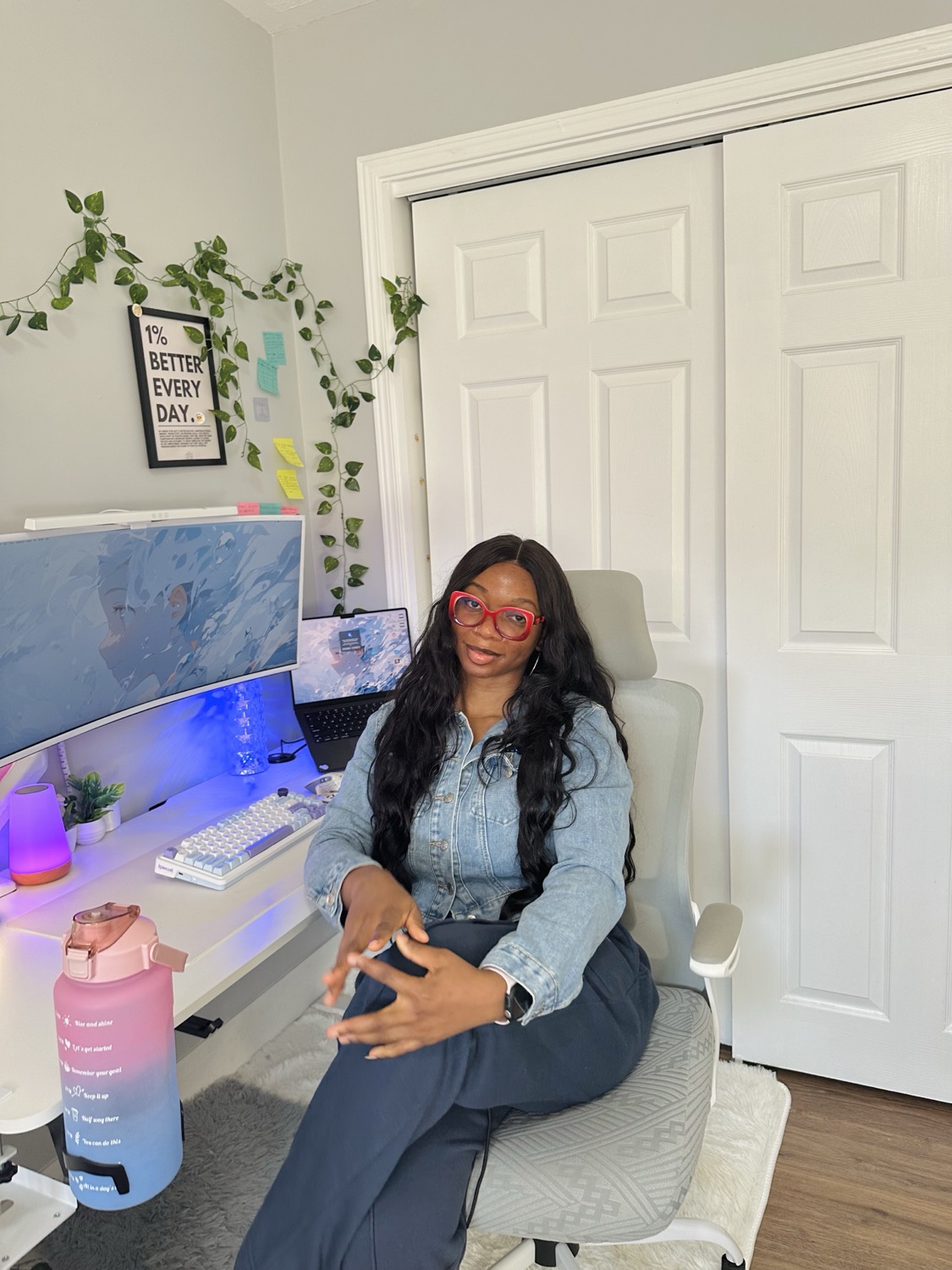 At the home desk
