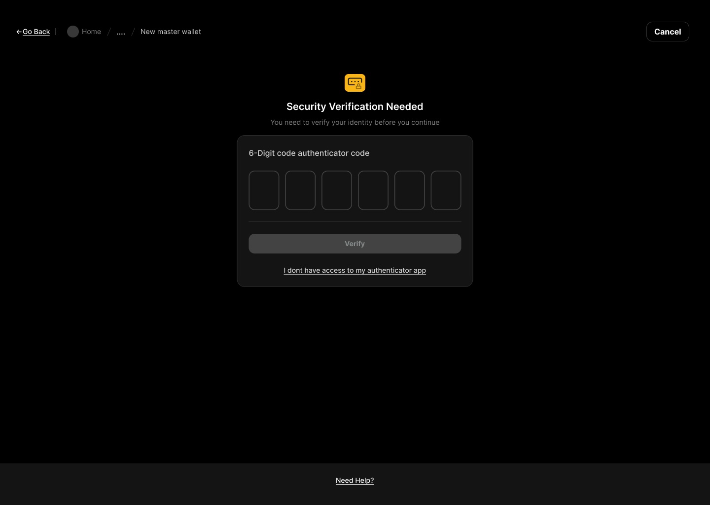 The same verification step used by the backup flow.