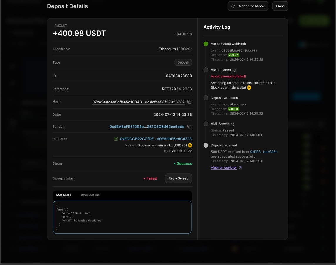The reason is stated in the log, with the retry next to the status.