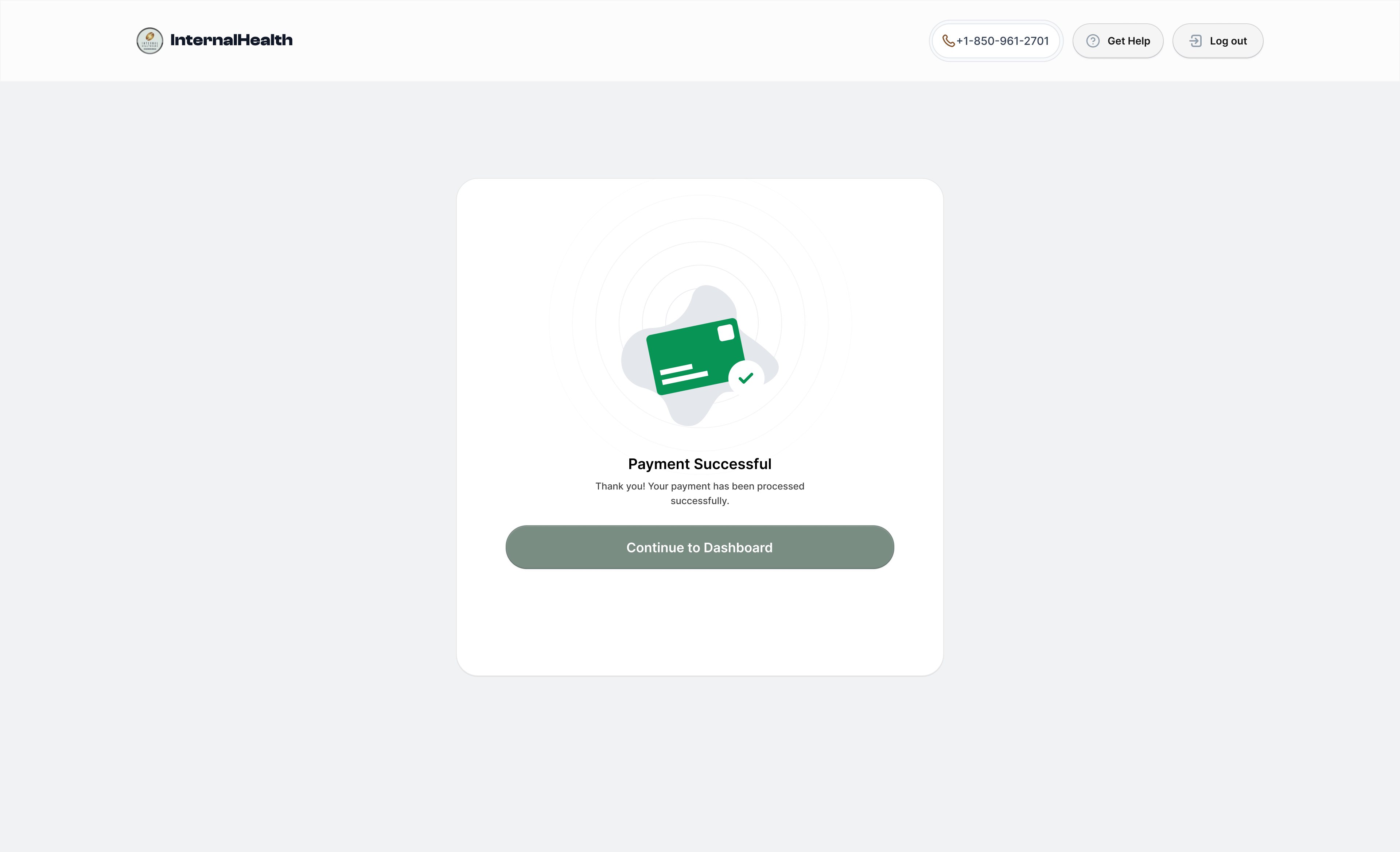 Payment confirmed, and straight through to the dashboard.