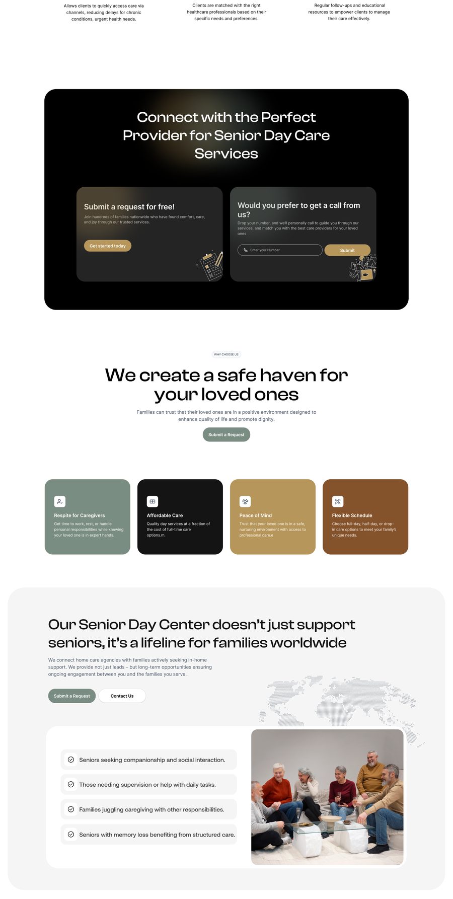 Senior Day Care: the services offered and the three-step approach.